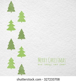 Christmas card with Christmas trees