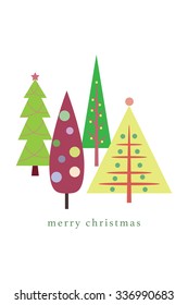 Christmas card with christmas trees