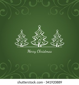 Christmas Card with Trees