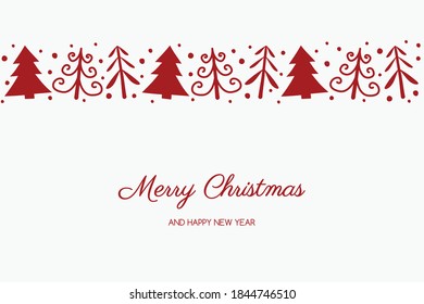 Christmas card with trees and wishes. Vector