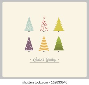 Christmas card with Christmas tress