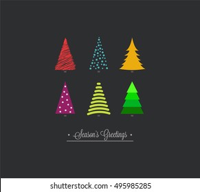 Christmas card with Christmas tress