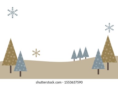 Christmas card of triangle tree sand snowflakes
