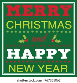 Christmas card with type design