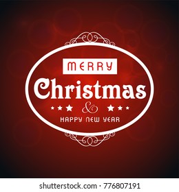 Christmas card typographic with dark background