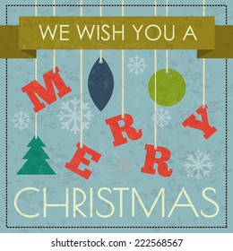 Christmas card with typography design. Eps10