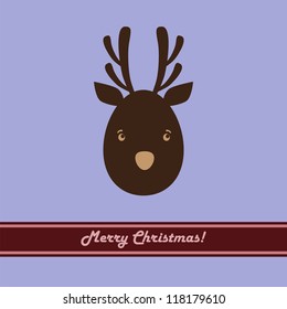 christmas card with vector abstract deer