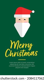 Christmas card with vector design of Santa Claus above Merry Christmas typography and small paragraph Lorem Ipsum.