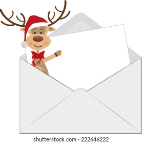 christmas card vector eps10 design / cute cartoon reindeer santa