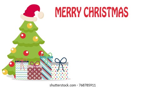 Christmas card vector. free space for text. price tag.