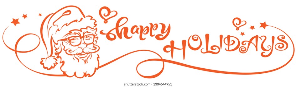 Christmas card. Vector greeting card template with Santa Claus. Great for Christmas cards, invitations, posters, design of New Year holidays. Graphic design, template. Vector illustration