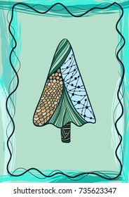 Christmas card. Vector hand drawn artwork.