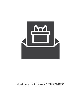 Christmas card vector icon. filled flat sign for mobile concept and web design. Xmas greeting card envelope simple solid icon. Symbol, logo illustration. Pixel perfect vector graphics
