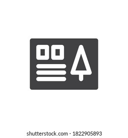 Christmas card vector icon. filled flat sign for mobile concept and web design. Xmas invitation card glyph icon. Symbol, logo illustration. Vector graphics