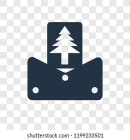 Christmas card vector icon isolated on transparent background, Christmas card transparency logo concept