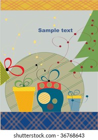 christmas card, vector illustration