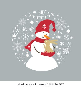 Christmas card, vector illustration