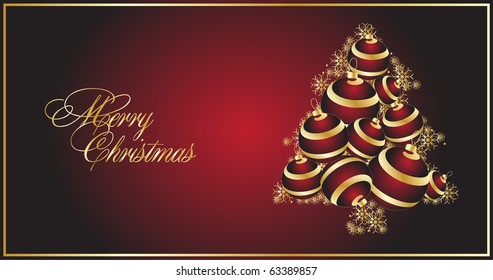 christmas card, vector illustration