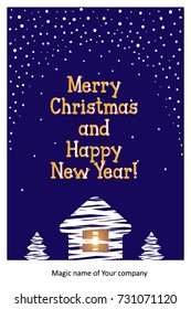 Christmas card. Vector illustration.