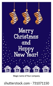 Christmas card. Vector illustration.