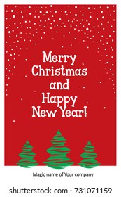Christmas card. Vector illustration.