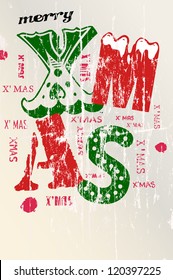 christmas card, vector illustration, free copy space