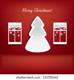 Christmas card vector illustration with space for text
