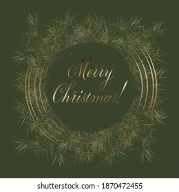 Christmas card. Vector illustration of Christmas tree branches. Great for greeting cards, banners, flyers