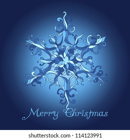 Christmas Card. Vector Lace Flake