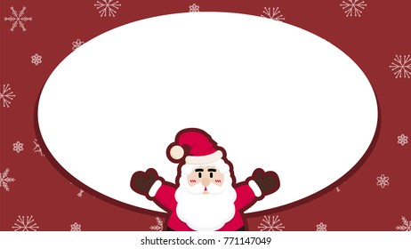 Christmas card vector. Santa Claus cartoon. free space for text. 