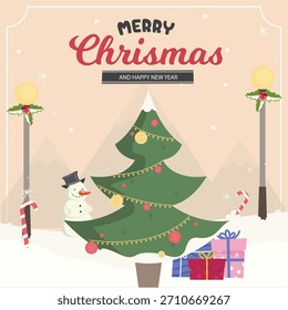 Christmas card. Vector set with colourful 