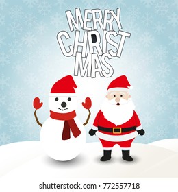 Christmas card vector with snowy background