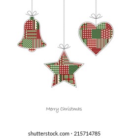 Christmas Card Vector - Three hangtags on white background