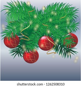 christmas card vector christmas tree balls