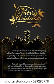 Christmas card from vector.Merry christmas in 2016