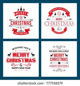 Christmas card vintage vector 