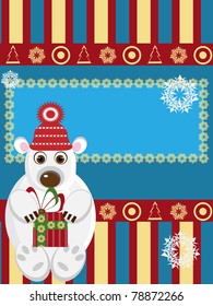 Christmas card with white bear
