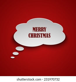 Christmas card with white speak bubble