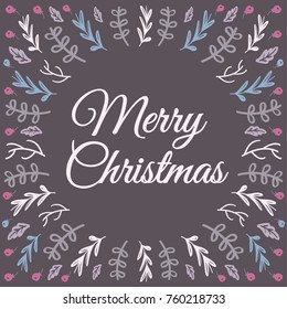 christmas card with winter branches