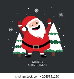 Christmas card with winter elements and an inscription. Vector illustration.