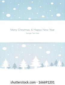 Christmas card with winter landscape and free space for sample text