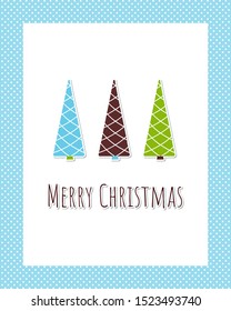 Christmas card with winter tree. Poster with Merry Christmas design simple concept. Vector Illustration