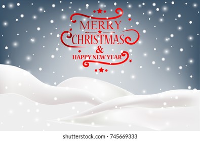 Christmas card with wishes and snow