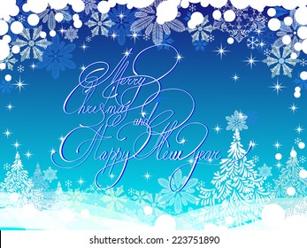 Christmas card With the words "Merry Christmas and a happy new year  "