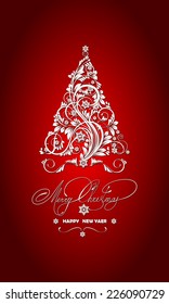 Christmas card With the words Merry Christmas and a happy new year  