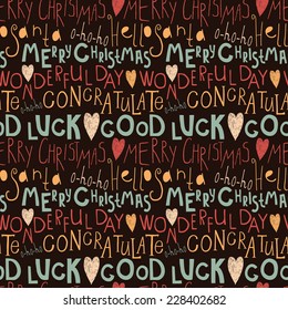 Christmas card with words of wishes and congratulates