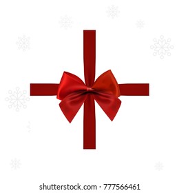 Christmas card woth red ribbon 