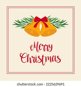 Christmas cards with Christmas bells. Vector illustration in flat style