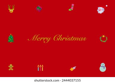 Christmas cards designed with various Christmas items