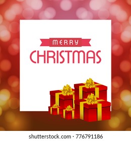 Christmas cards with gift box and pattern background